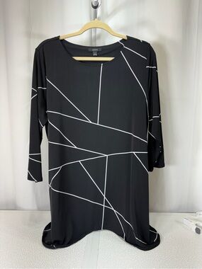 Alfani | Dresses | Alfani Black And White Sheath Dress With Bateau Neckline